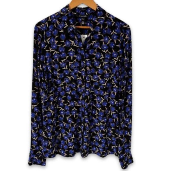 Long Tall Sally Collared Blouse Long Sleeves Button Down Floral Pattern W 4 NWT - Picture 4 of 6